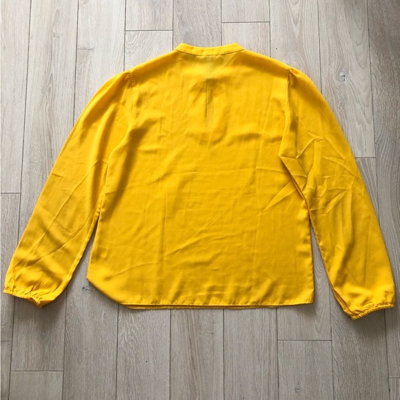 Kazo Mustard Yellow Long Sleeve Blouse Size L - Picture 4 of 14